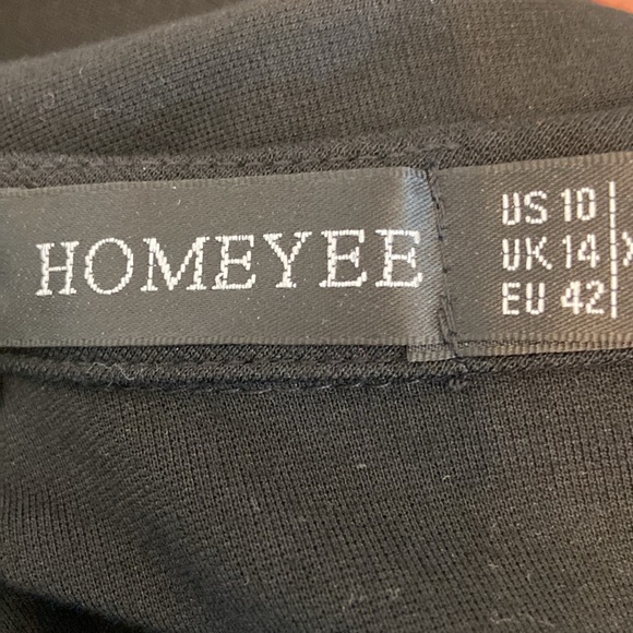 Homeyee Women's Pencil Sheath Dress Stretch Work Black 3/4 Sleeve US 10 UK 14 - Picture 7 of 7